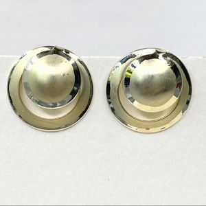 Vintage 80s earrings - soft gold circles